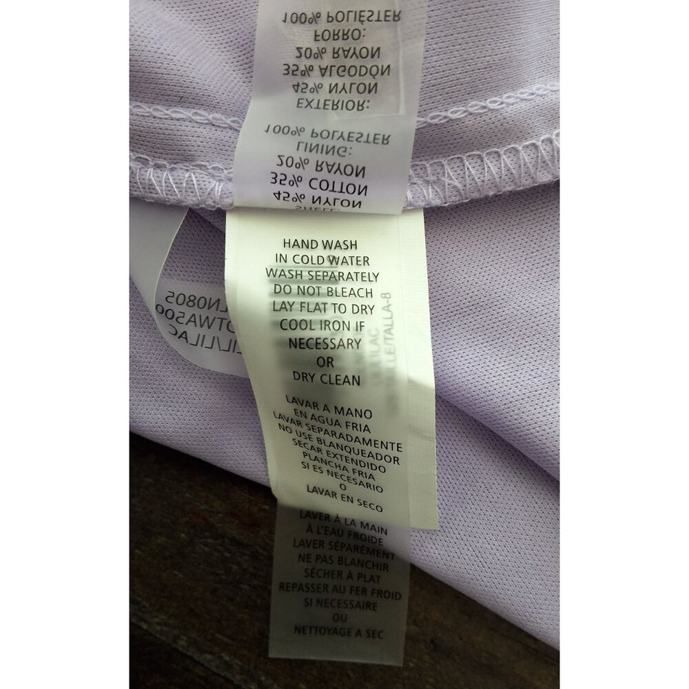 Kensie Womens 8 Lavender Corded Lace Shift Dress‎ Jewel Neck Eyelash Trim - Picture 12 of 12